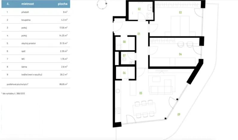 Pronájem bytu 3+kk, Hradec Králové - Svobodné Dvory, Pálenecká, 113 m2