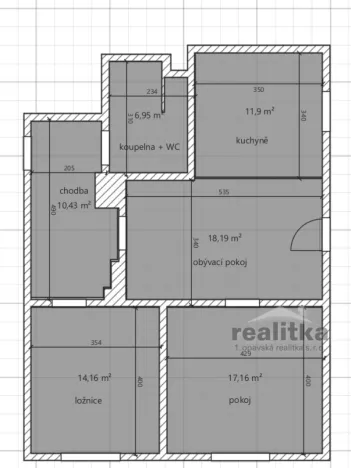 Pronájem bytu 3+kk, Opava - Město, Kolářská, 79 m2