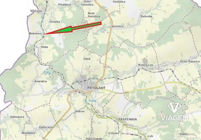 Prodej zahrady, Višňová, 1006 m2