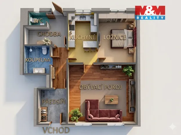 Pronájem bytu 2+kk, Rychnov nad Kněžnou, Nové domy, 56 m2