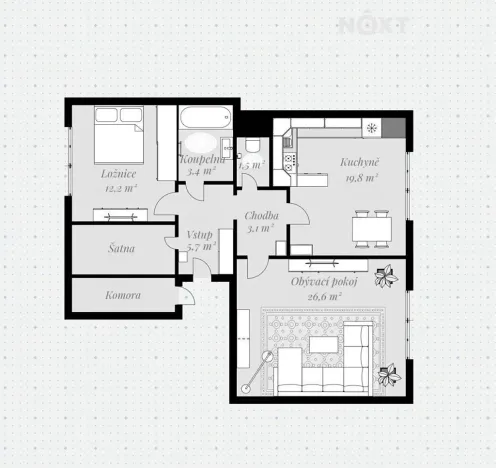 Prodej bytu 2+1, České Budějovice, Skuherského, 80 m2