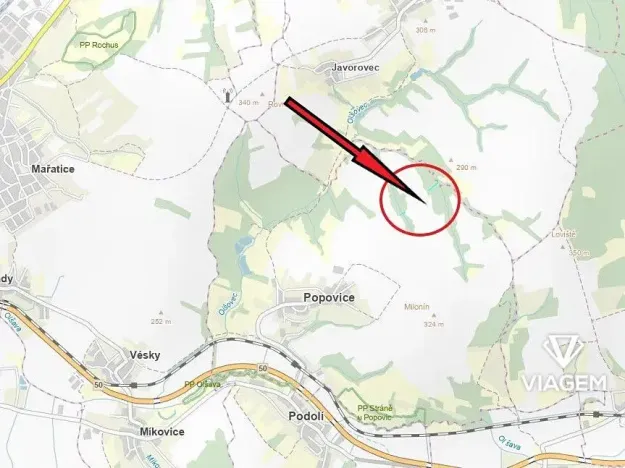 Prodej podílu lesa, Popovice, 735 m2