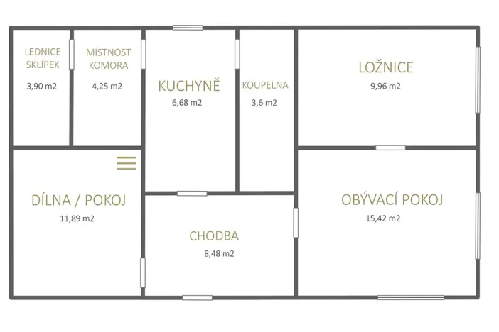 Prodej chalupy, Lubenec, 64 m2