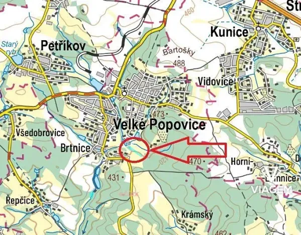 Prodej podílu pole, Velké Popovice, 1099 m2