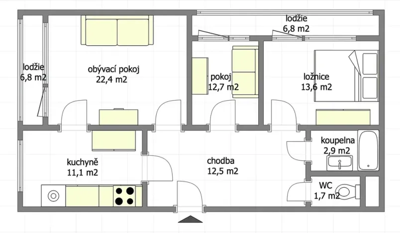 Prodej bytu 3+1, Kladno, M. Švabinského, 77 m2