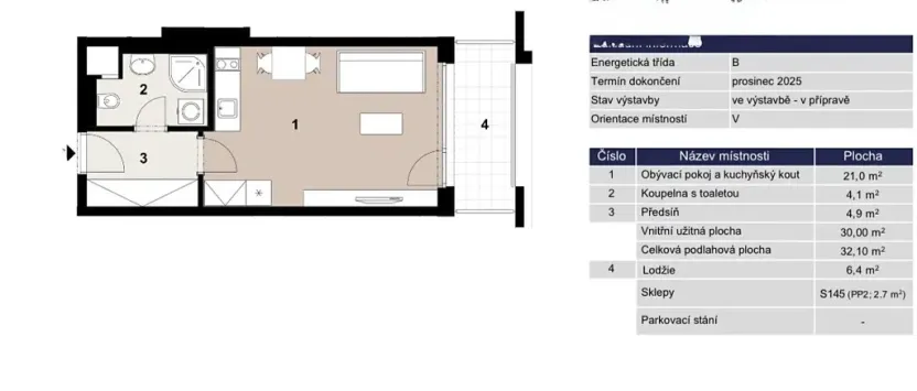 Pronájem bytu 1+kk, Praha - Vysočany, Poděbradská, 30 m2