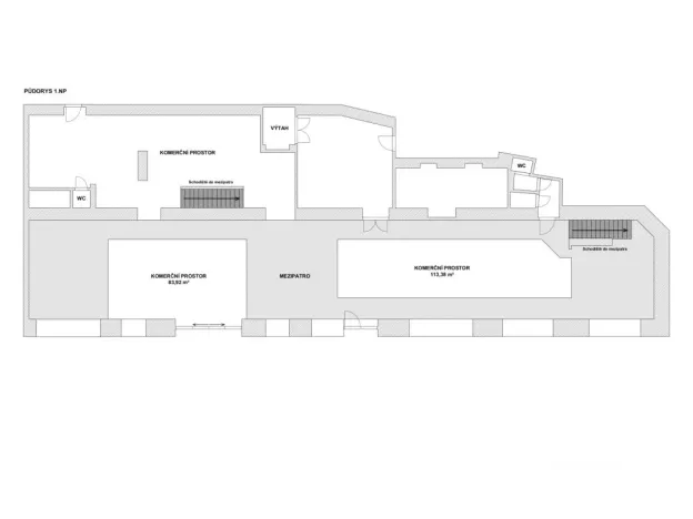 Prodej obchodního prostoru, Brno - Zábrdovice, Koliště, 345 m2