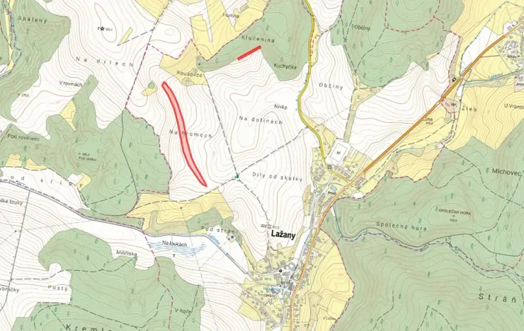 Prodej pole, Lažany, 9706 m2