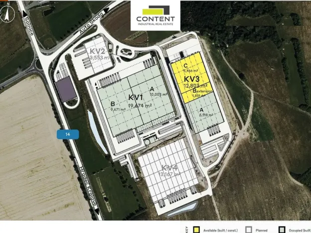 Pronájem výrobních prostor, Solnice, Průmyslová, 3553 m2