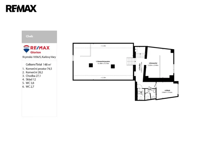 Prodej restaurace, Cheb, Cechovní, 95 m2