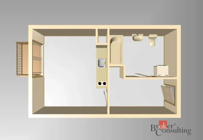 Pronájem bytu 1+kk, Hostivice, Ječná, 32 m2