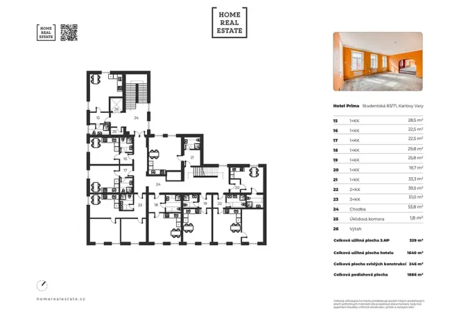 Prodej ubytování, Karlovy Vary, Studentská, 1886 m2