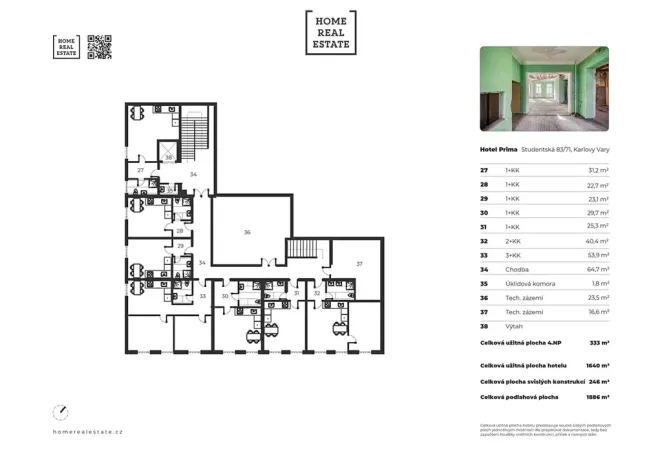 Prodej ubytování, Karlovy Vary, Studentská, 1886 m2