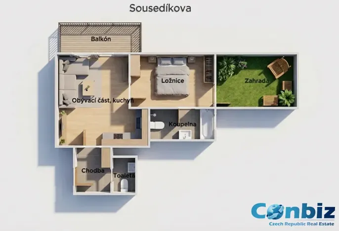 Prodej bytu 2+kk, Praha - Vysočany, Sousedíkova, 50 m2