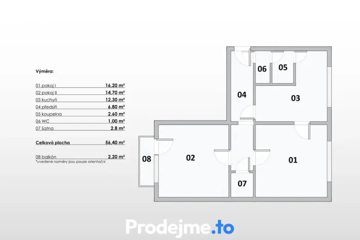 Prodej bytu 2+1, Hustopeče, Svat. Čecha, 56 m2