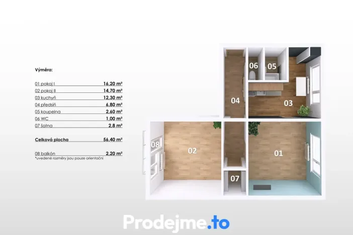 Prodej bytu 2+1, Hustopeče, Svat. Čecha, 56 m2