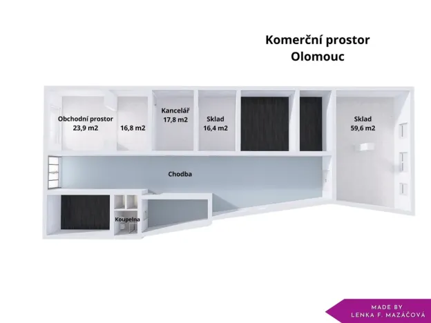 Pronájem obchodního prostoru, Olomouc - Řepčín, Řepčínská, 134 m2