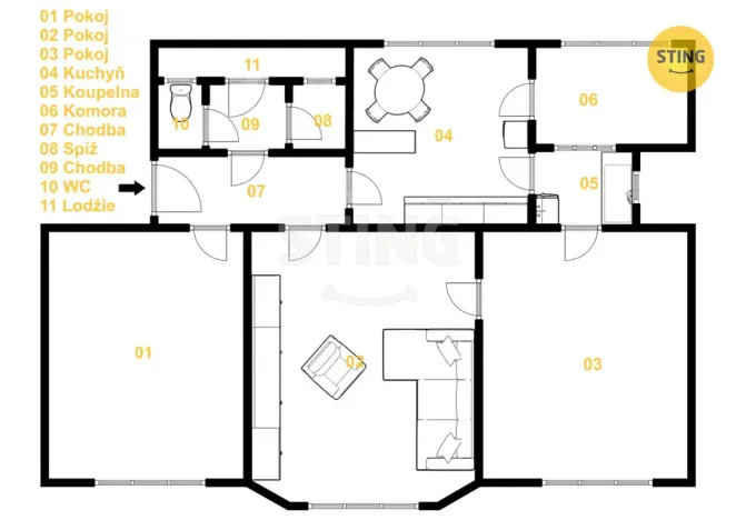 Prodej bytu 3+1, Olomouc, Nábřeží, 119 m2