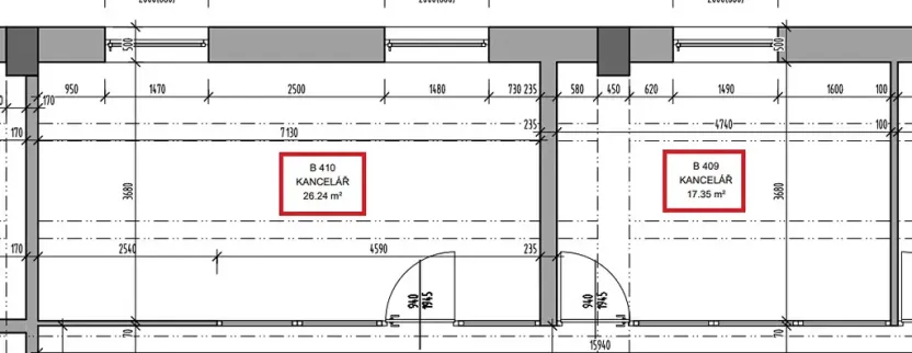 Pronájem kanceláře, Šumperk, Dr. E. Beneše, 43 m2