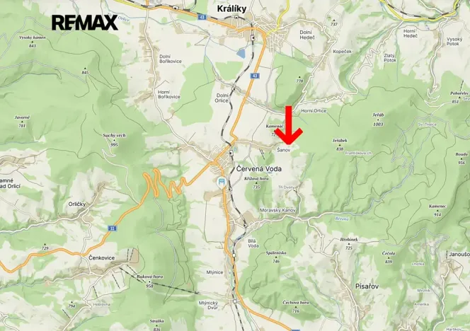 Prodej pozemku pro bydlení, Červená Voda, 1745 m2