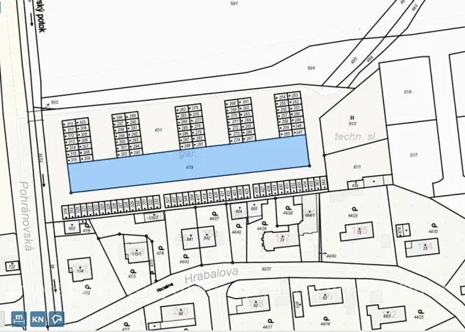 Prodej podílu komerčního pozemku, Pardubice, Pohránovská, 1776 m2