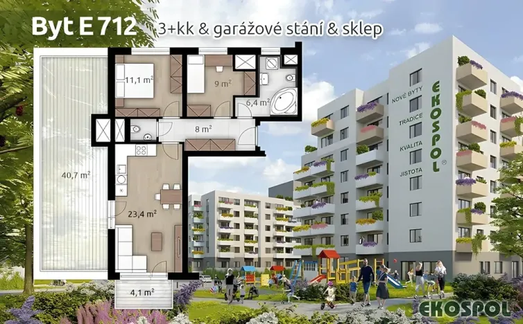 Prodej bytu 3+kk, Praha - Hostivař, U továren, 65 m2