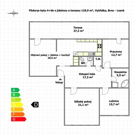 Prodej bytu 4+kk, Brno, Vyhlídka, 130 m2
