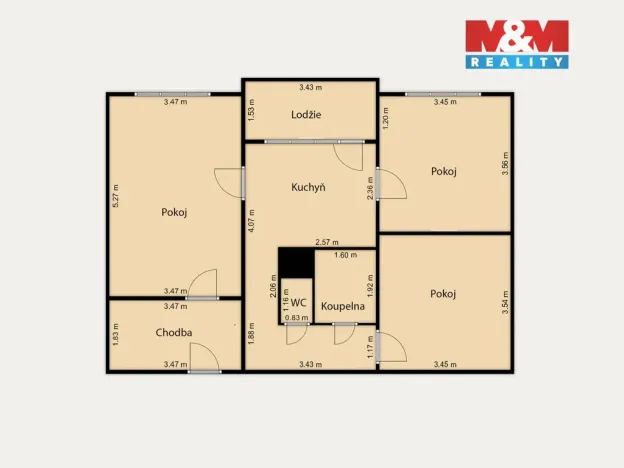 Pronájem bytu 3+1, Cheb, Přátelství, 71 m2