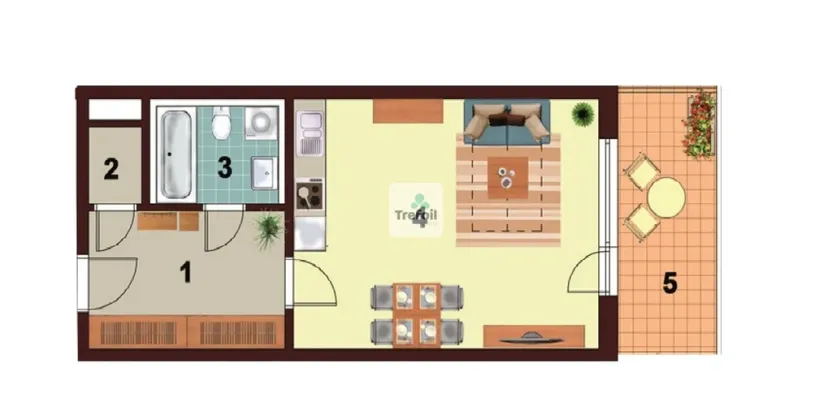 Pronájem bytu 1+kk, Praha - Košíře, Česká, 43 m2