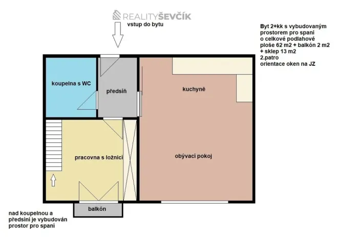 Pronájem bytu 2+kk, České Budějovice - České Budějovice 6, Žižkova tř., 62 m2