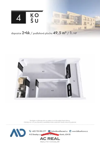 Prodej bytu 2+kk, Brno, Košuličova, 49 m2