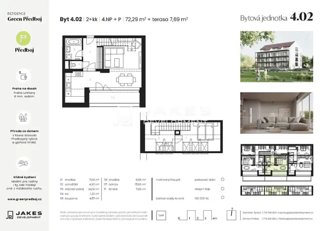 Prodej bytu 2+kk, Předboj, Ke Tvrzi, 72 m2