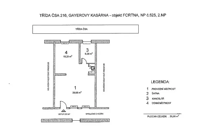 Pronájem obchodního prostoru, Hradec Králové, Československé armády, 55 m2