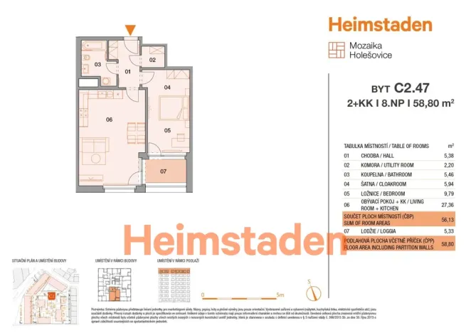 Pronájem bytu 2+kk, Praha - Holešovice, U Pergamenky, 59 m2