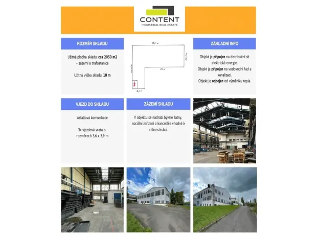 Pronájem skladu, Příbram - Příbram I, Plynárenská, 2050 m2