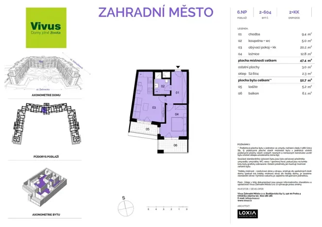 Prodej bytu 2+kk, Praha - Záběhlice, Želivecká, 53 m2