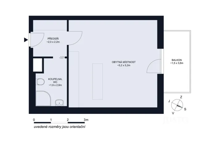 Prodej bytu 1+kk, České Budějovice - České Budějovice 2, Husova tř., 36 m2