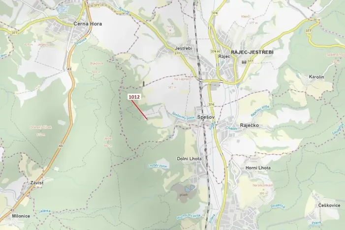 Dražba lesa, Spešov, 500 m2