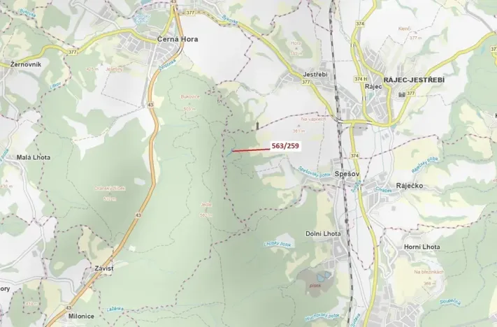 Dražba lesa, Spešov, 2318 m2