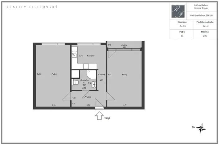 Prodej bytu 2+1, Ústí nad Labem, Pod Rozhlednou, 64 m2