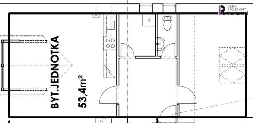 Pronájem bytu 2+kk, Hostivice, Litovická, 53 m2