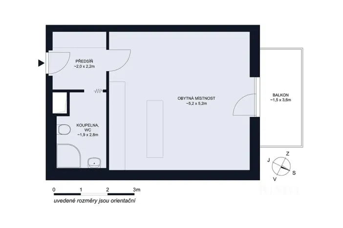 Prodej bytu 1+kk, České Budějovice, Husova tř., 36 m2