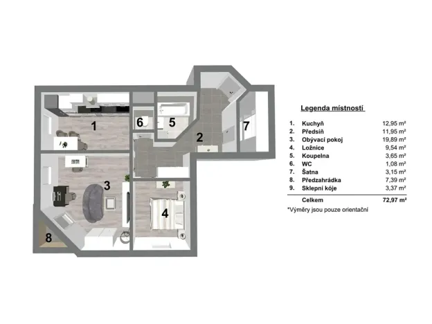 Prodej bytu 2+1, Liberec, Křížová, 62 m2