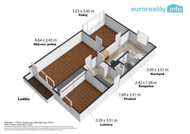Prodej bytu 3+1, Česká Lípa, Zahradní, 70 m2