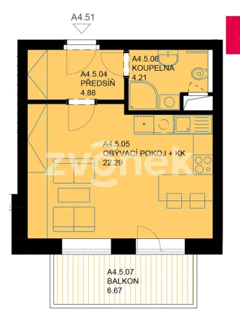 Pronájem bytu 1+kk, Uherské Hradiště, 31 m2