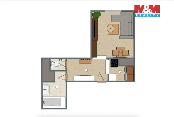 Pronájem bytu 1+kk, Příbram - Příbram VIII, Čechovská, 26 m2