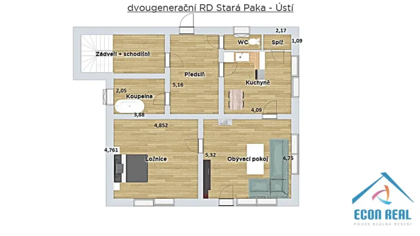 Prodej vícegeneračního domu, Stará Paka - Ústí, 300 m2