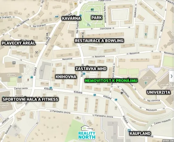 Pronájem bytu 2+kk, Ústí nad Labem, Na Popluží, 45 m2