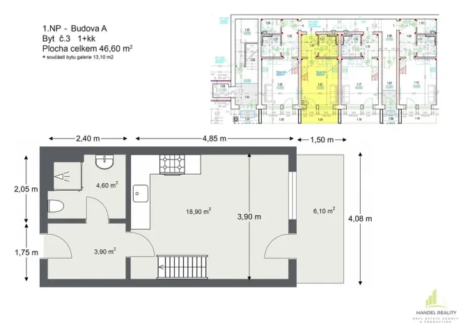 Prodej bytu 1+kk, Břeclav, 44 m2