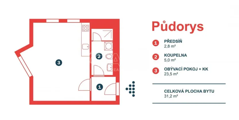 Pronájem bytu 1+kk, Benešov, Suchánkova, 33 m2